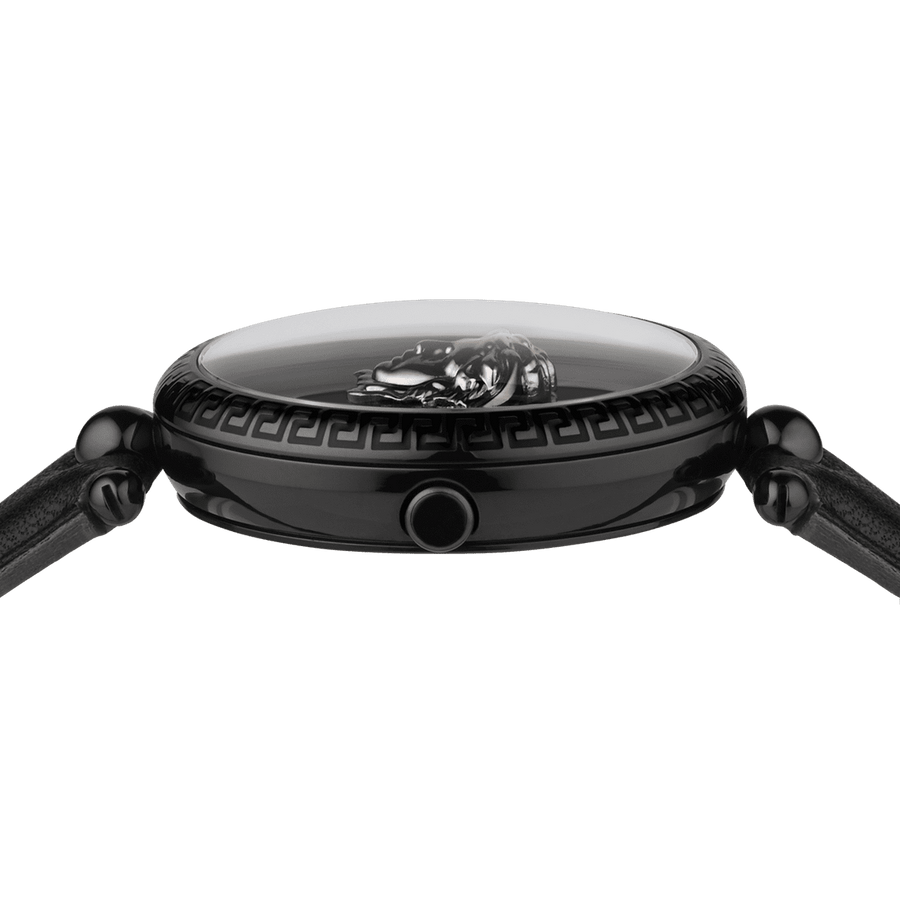 Versace Palazzo Empire Black Dial Black Leather Strap Watch for Women - VCO050017