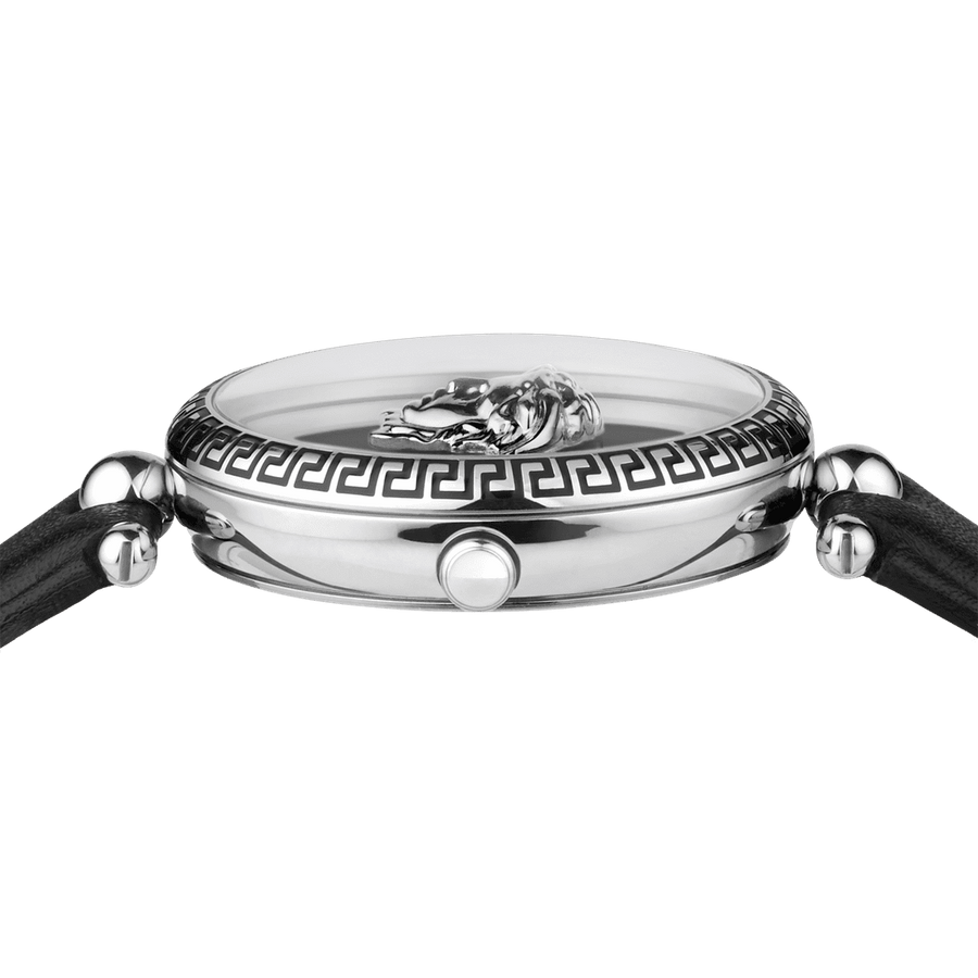 Versace Palazzo Empire Black Dial Black Leather Strap Watch for Women - VCO060017