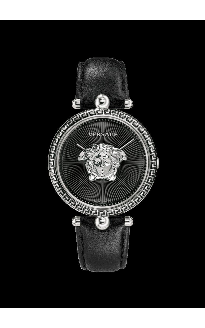 Versace Palazzo Empire Black Dial Black Leather Strap Watch for Women - VCO060017