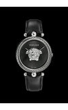 Versace Palazzo Empire Black Dial Black Leather Strap Watch for Women - VCO060017