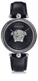 Versace Palazzo Empire Black Dial Black Leather Strap Watch for Women - VCO060017