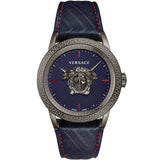 Versace Palazzo Empire Blue Dial Blue Leather Strap Watch for Men - VERD00118