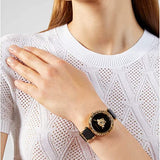 Versace Palazzo Empire Greca Black Dial Black Leather Strap Watch for Women - VEDV00119