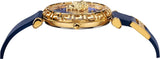 Versace Palazzo Empire Greca Quartz Blue Dial Blue Leather Strap Watch for Women - VEDV00219