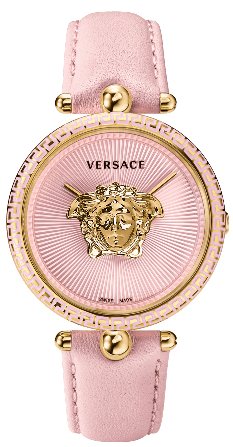 Versace Palazzo Empire Pink Dial Pink Leather Strap Watch for Women - VCO030017