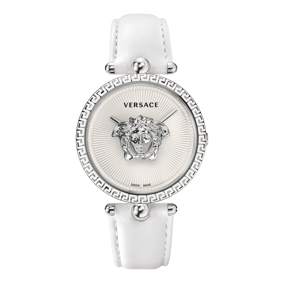 Versace Palazzo Empire White Dial White Leather Strap Watch for Women - VCO010017