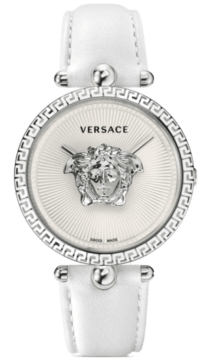 Versace Palazzo Empire White Dial White Leather Strap Watch for Women - VCO010017