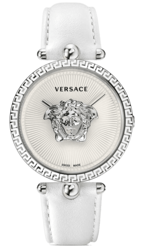 Versace Palazzo Empire White Dial White Leather Strap Watch for Women - VCO010017