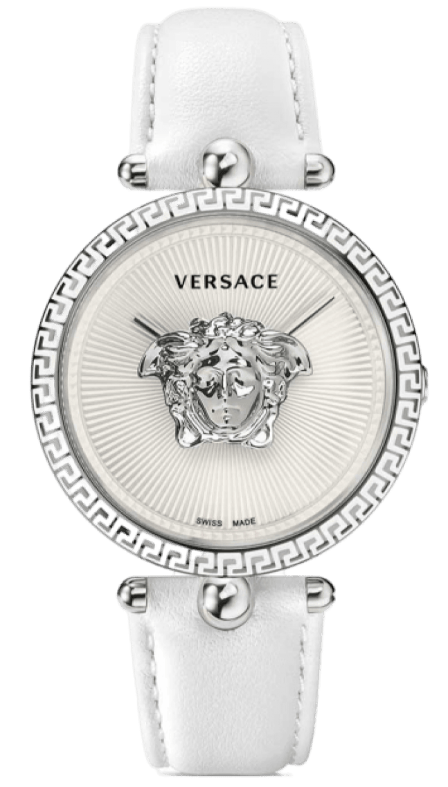 Versace Palazzo Empire White Dial White Leather Strap Watch for Women - VCO010017