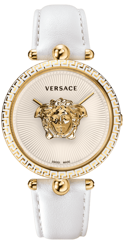 Versace Palazzo Empire White Dial White Leather Strap Watch for Women - VCO040017