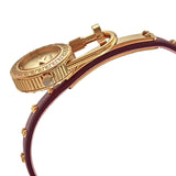 Versace Medusa Lock Icon Gold Dial Red Leather Strap Watch for Women - VEDW00319