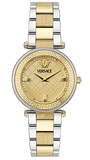 Versace Reve Analog Gold Dial Two Tone Steel Strap Watch for Women - VE8B00324