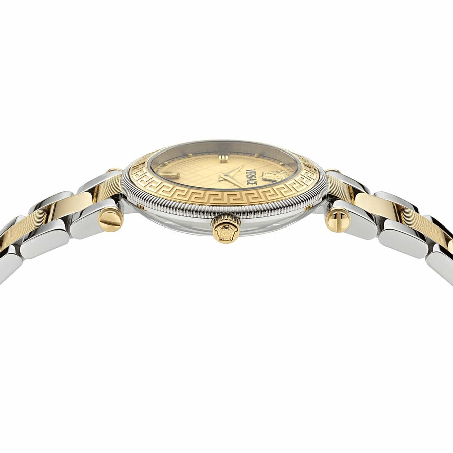 Versace Reve Analog Gold Dial Two Tone Steel Strap Watch for Women - VE8B00324