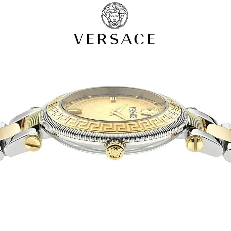 Versace Reve Analog Gold Dial Two Tone Steel Strap Watch for Women - VE8B00324