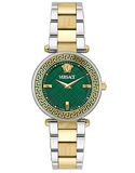 Versace Reve Analog Green Dial Two Tone Steel Strap Watch for Women - VE8B00524
