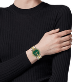 Versace Reve Analog Green Dial Two Tone Steel Strap Watch for Women - VE8B00524