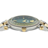 Versace Reve Analog Green Dial Two Tone Steel Strap Watch for Women - VE8B00524