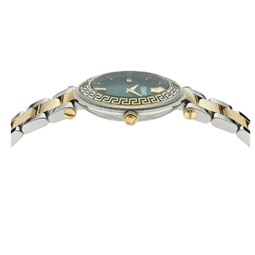 Versace Reve Analog Green Dial Two Tone Steel Strap Watch for Women - VE8B00524