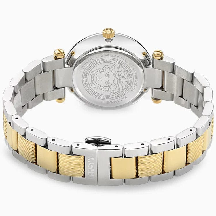 Versace Reve Analog Green Dial Two Tone Steel Strap Watch for Women - VE8B00524