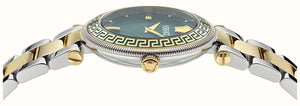 Versace Reve Analog Green Dial Two Tone Steel Strap Watch for Women - VE8B00524