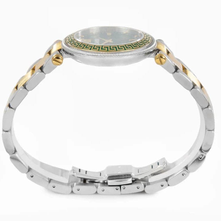 Versace Reve Analog Green Dial Two Tone Steel Strap Watch for Women - VE8B00524