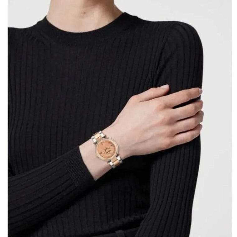 Versace Reve Analog Rose Gold Dial Two Tone Steel Strap Watch for Women - VE8B00424