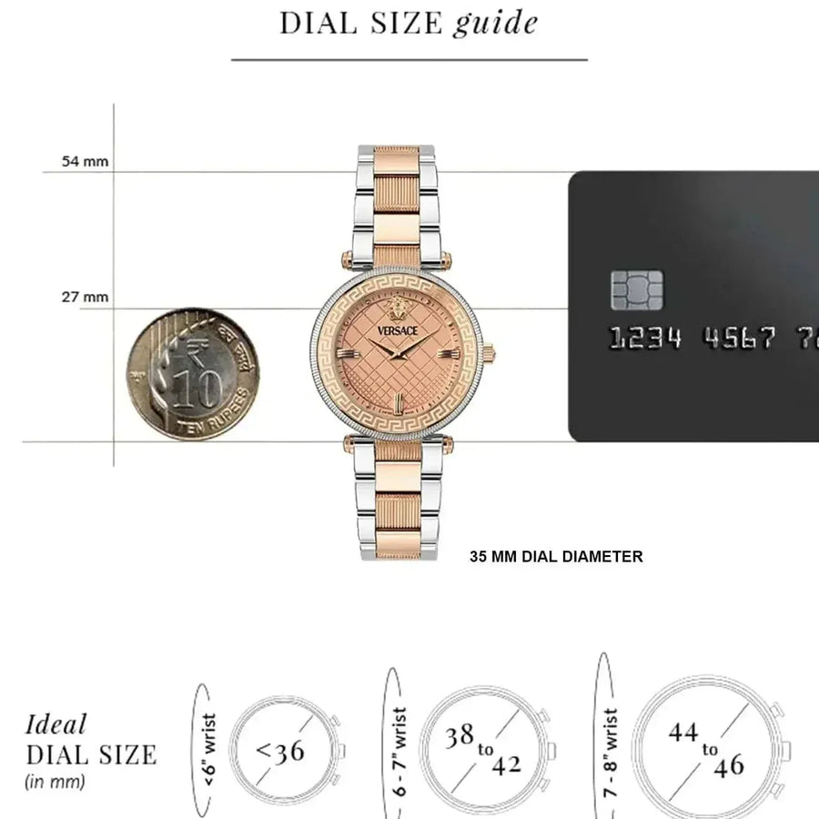 Versace Reve Analog Rose Gold Dial Two Tone Steel Strap Watch for Women - VE8B00424