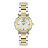 Versace Reve Analog White Dial Two Tone Steel Strap Watch for Women - VE8B00724