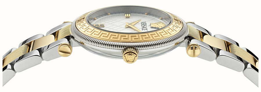 Versace Reve Analog White Dial Two Tone Steel Strap Watch for Women - VE8B00724