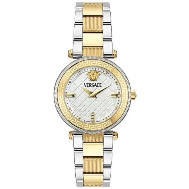 Versace Reve Analog White Dial Two Tone Steel Strap Watch for Women - VE8B00724