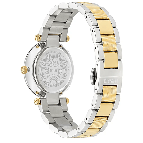 Versace Reve Analog White Dial Two Tone Steel Strap Watch for Women - VE8B00724