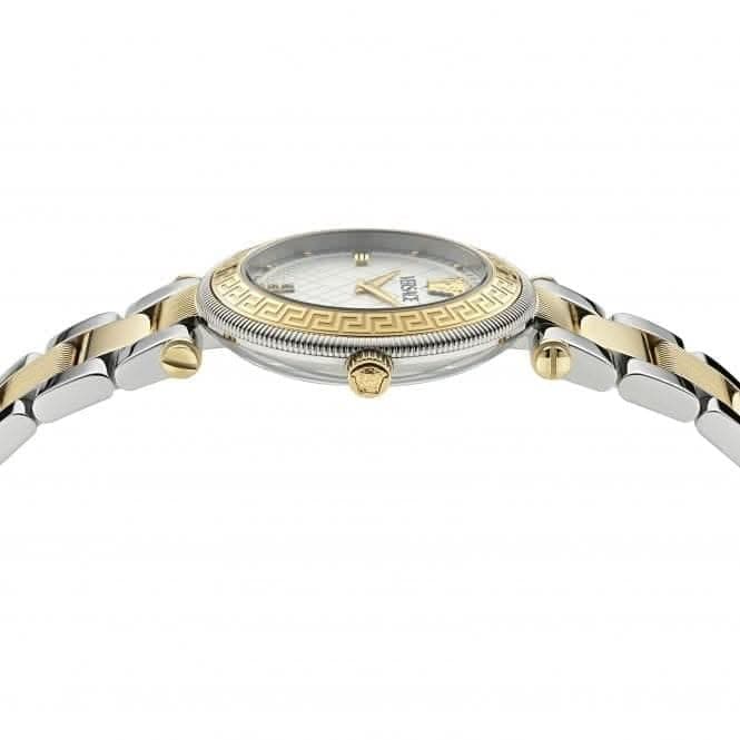 Versace Reve Analog White Dial Two Tone Steel Strap Watch for Women - VE8B00724