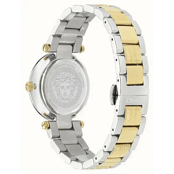Versace Reve Analog White Dial Two Tone Steel Strap Watch for Women - VE8B00724