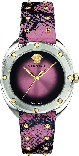 Versace Shadov Pink Dial Pink Leather Strap Watch for Women - VEBM00818