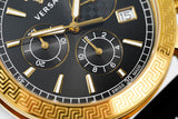 Versace Sports Tech Chronograph Black Dial Black Rubber Strap Watch for Men - VELT00119