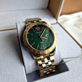Versace Univers Quartz Green Dial Two Tone Steel Strap Watch for Men - VEBK00718