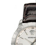 Versace Univers White Dial Brown Leather Strap Watch for Men - VEBK00118