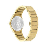 Versace V-Auria Quartz Black Dial Gold Steel Strap Watch for Men - VE0F00525