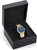 Versace V-Auria Quartz Blue Dial Two Tone Steel Strap Watch for Men - VE0F00325
