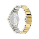 Versace V-Auria Quartz Green Dial Two Tone Steel Strap Watch for Men - VE0F00425