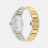 Versace V-Auria Quartz Green Dial Two Tone Steel Strap Watch for Men - VE0F00425
