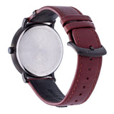 Versace V-Circle Manifesto Black Dial Maroon Leather Strap Watch for Men - VBQ040017