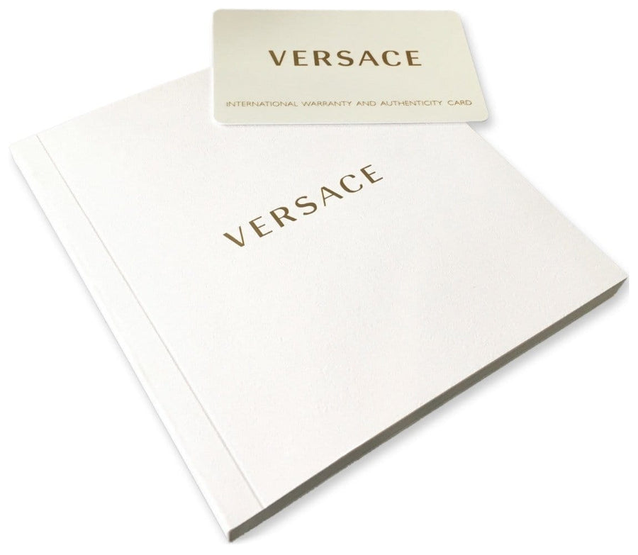 Versace V-Circle Quartz Mother of Pearl Dial Brown Leather Strap Watch for Women - VBP03017