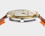 Versace V-Circle Quartz Mother of Pearl Dial Brown Leather Strap Watch for Women - VBP03017