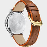 Versace V-Circle Quartz Mother of Pearl Dial Brown Leather Strap Watch for Women - VBP03017