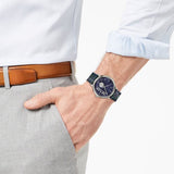 Versace V-Circle The Clans Edition Blue Dial Blue & Green Leather Strap Watch for Women  - VEBQ00118