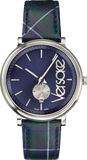 Versace V-Circle The Clans Edition Blue Dial Blue & Green Leather Strap Watch for Women  - VEBQ00118