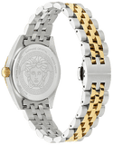Versace V-Code Analog Turquoise Dial Two Tone Steel Strap Watch for Women - VE8I00524