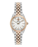 Versace V-Code Analog White Dial Two Tone Steel Strap Watch for Women - VE8I00624