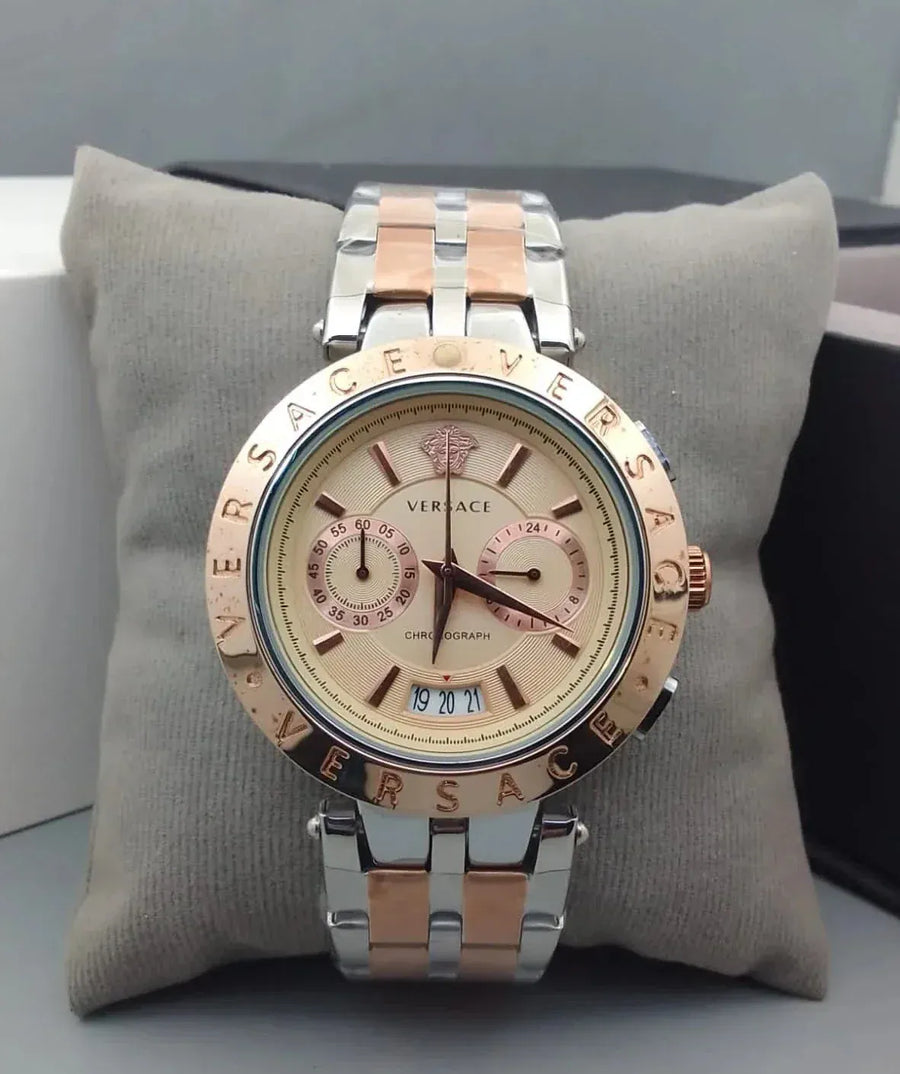 Versace V Extreme Chronograph White Dial Rose Gold Stainless Steel Watch for Women - VCN050017